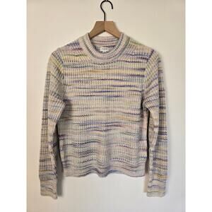 J.Crew Space-Dyed Crewneck Sweater Women’s Size M Multicolor Knit Pullover